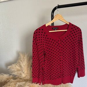 Cable & Gauge Red and Black Cardigan